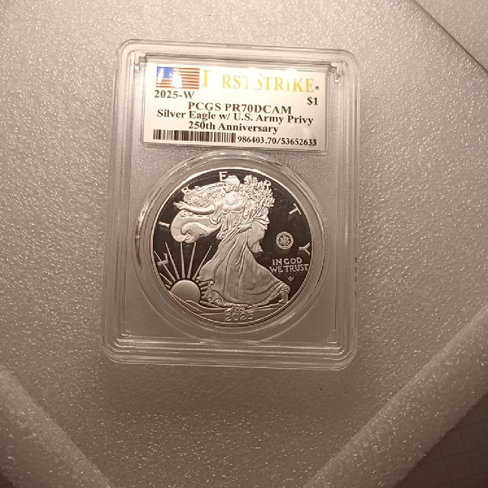 2025-W Silver Eagle PCGS PR70DCAM First Strike - Silver  Army Privy